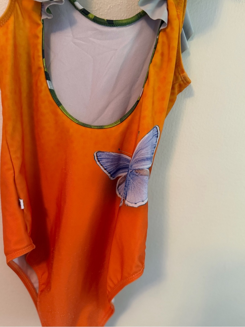 Molo Orange Floral Ruffle One-Piece Swimsuit - Picture 3 of 7